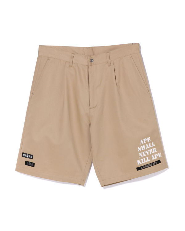 Shorts Bape Multi Motif Cuir Pocket Chino Beige Homme | ZEL-25353026