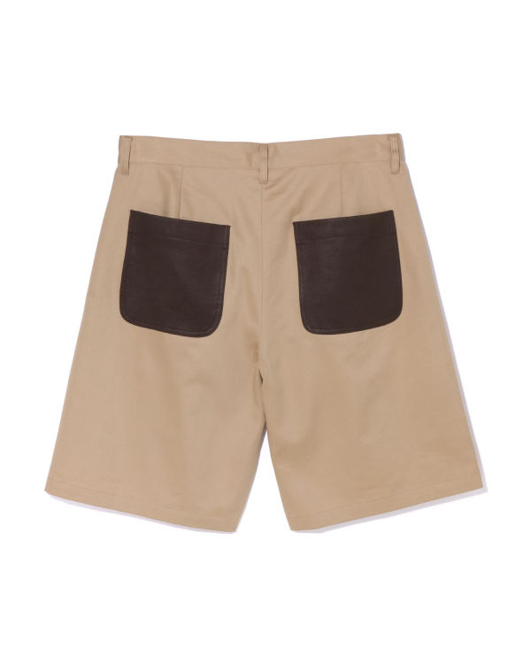 Shorts Bape Multi Motif Cuir Pocket Chino Beige Homme | ZEL-25353026