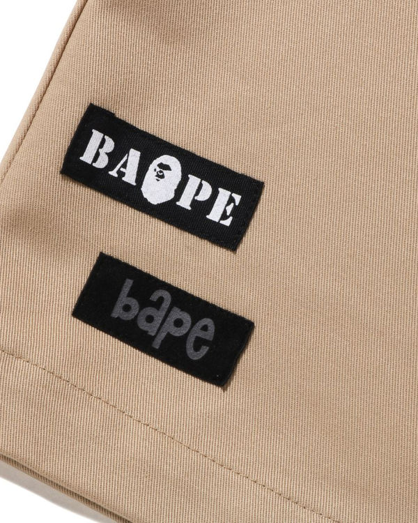 Shorts Bape Multi Motif Cuir Pocket Chino Beige Homme | ZEL-25353026