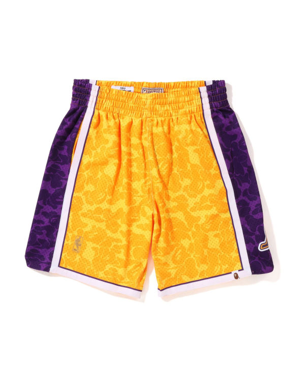 Shorts Bape X M&N Los Angeles Lakers Jersey Jaune Homme | DOX-64576022