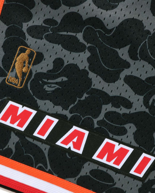 Shorts Bape X M&N Miami Heat Jersey Noir Homme | QDF-22310703