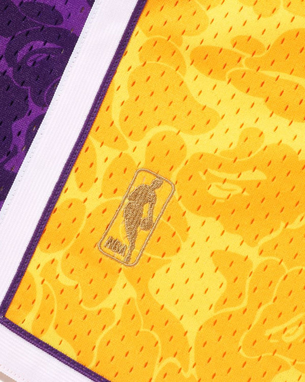 Shorts Bape X M&N Los Angeles Lakers Jersey Jaune Homme | DOX-64576022