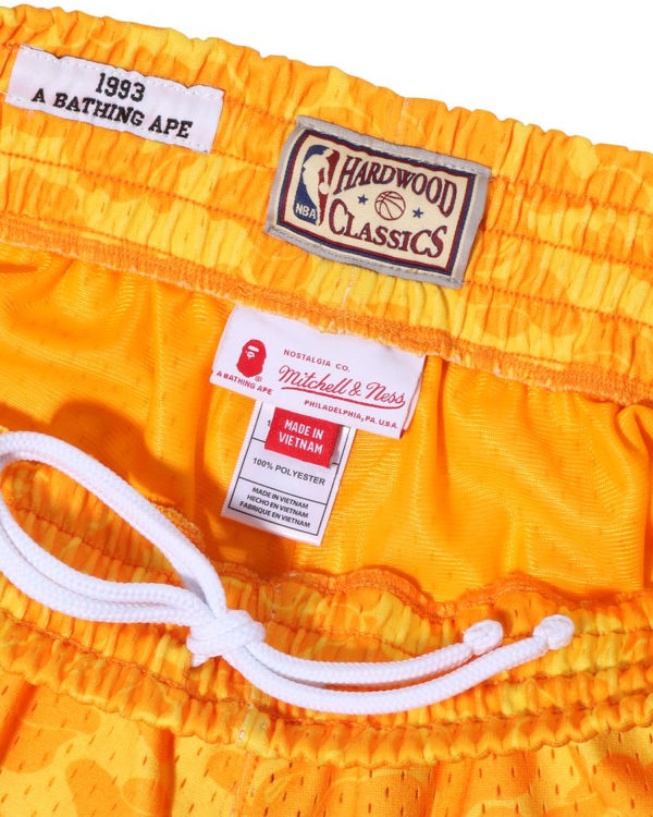 Shorts Bape X M&N Los Angeles Lakers Jersey Jaune Homme | DOX-64576022