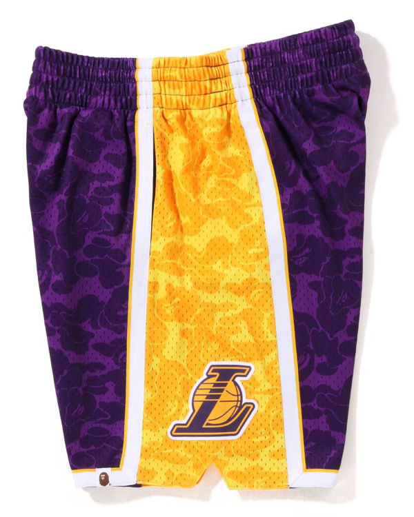 Shorts Bape X M&N Los Angeles Lakers Jersey Violette Homme | AEM-43796475