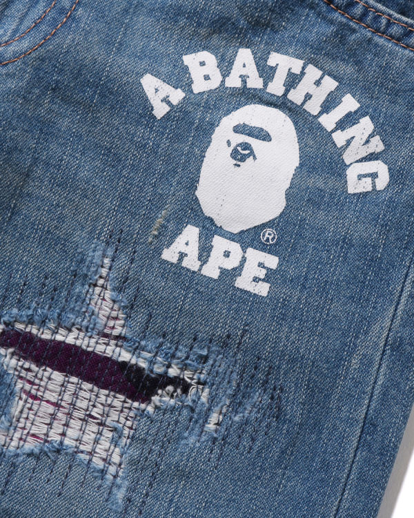 Jean Bape Color Camo Patched Damaged Bleu Enfant | JPI-43044122