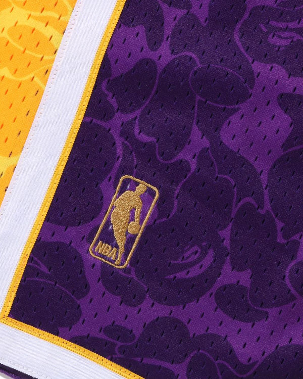 Shorts Bape X M&N Los Angeles Lakers Jersey Violette Homme | AEM-43796475