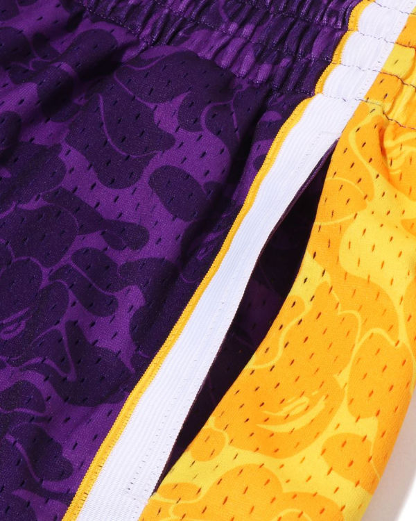 Shorts Bape X M&N Los Angeles Lakers Jersey Violette Homme | AEM-43796475