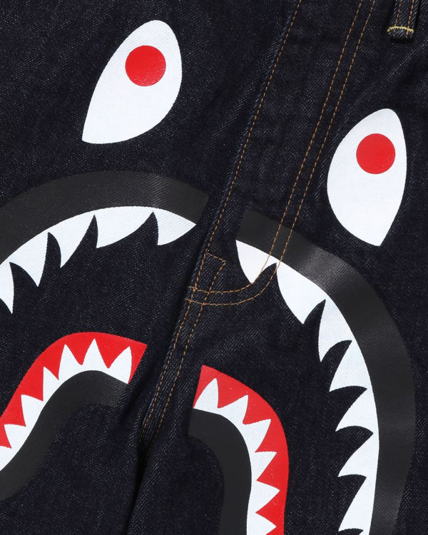 Shorts Bape Shark Denim Bleu Homme | KCS-77180564