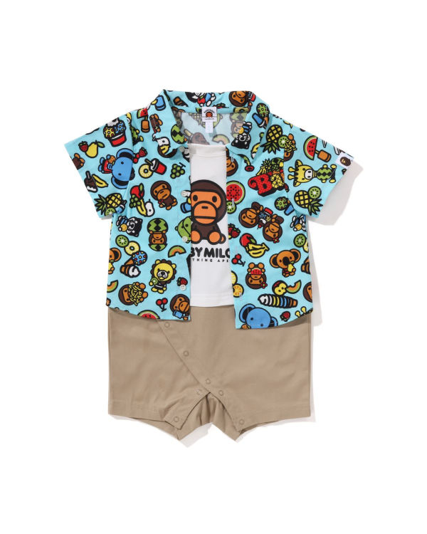 Body Bape Milo Mixed Fruit Layered Rompers Bleu Clair Enfant | AUC-99814653