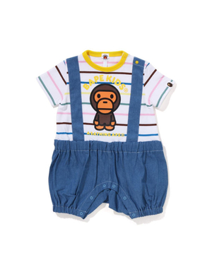 Body Bape Hoop Milo Suspenders Layered Rompers Blanche Enfant | BQV-96277631