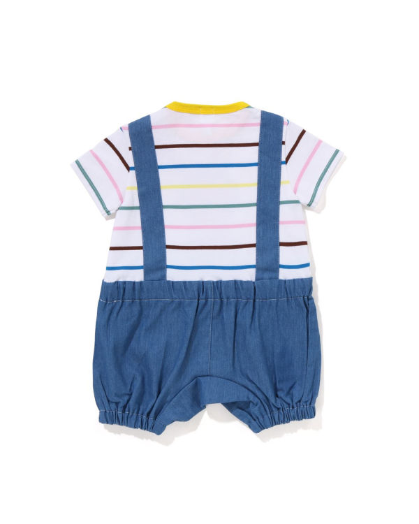 Body Bape Hoop Milo Suspenders Layered Rompers Blanche Enfant | BQV-96277631