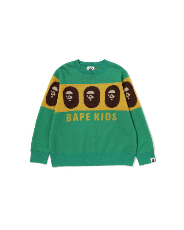 Knitwear Bape Ape Head Vert Clair Enfant | CPR-69455463