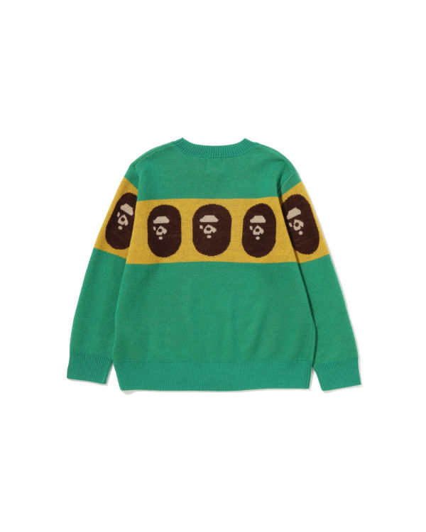 Knitwear Bape Ape Head Vert Clair Enfant | CPR-69455463