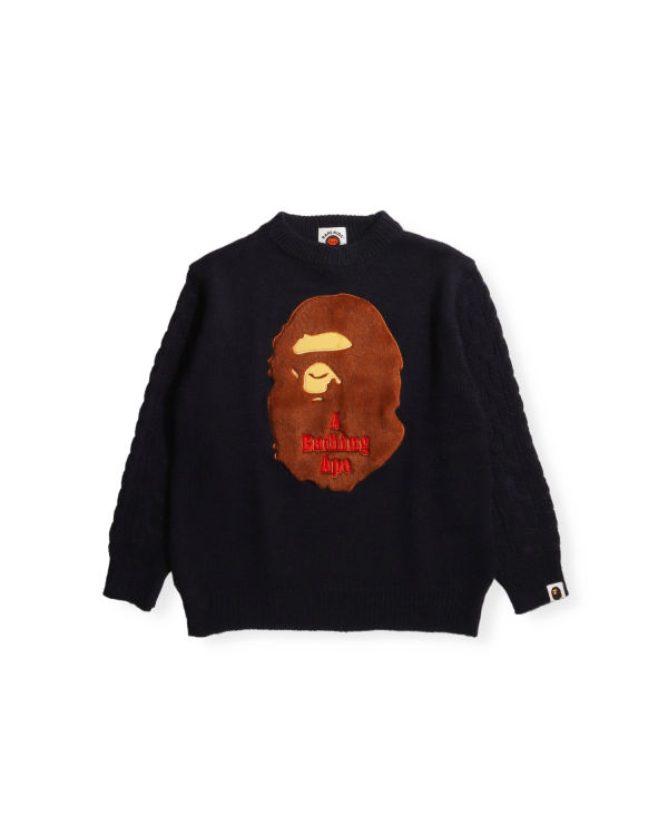 Knitwear Bape Ape Head Patch Bleu Marine Bleu Enfant | JFG-37249261