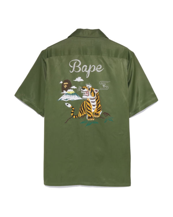 Chemises Bape Japan Culture Open Collar Vert Homme | WDG-04756038