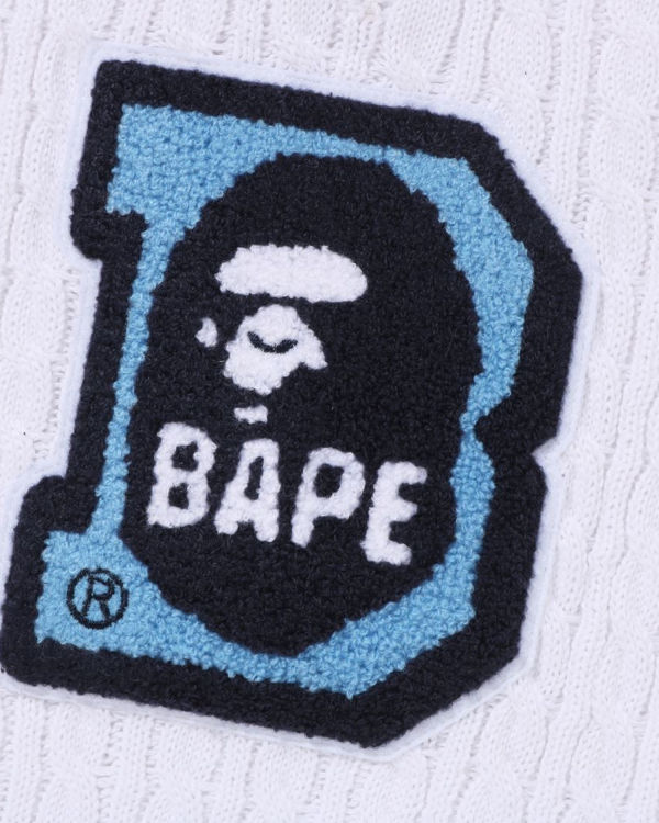 Knitwear Bape Ape Head B Patch Cable Jr Blanche Enfant | AGP-20737920