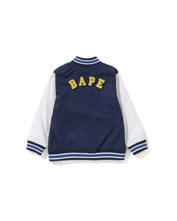 Vestes Bape Ape Head B Patch Varsity Bleu Marine Bleu Enfant | LQF-12067131