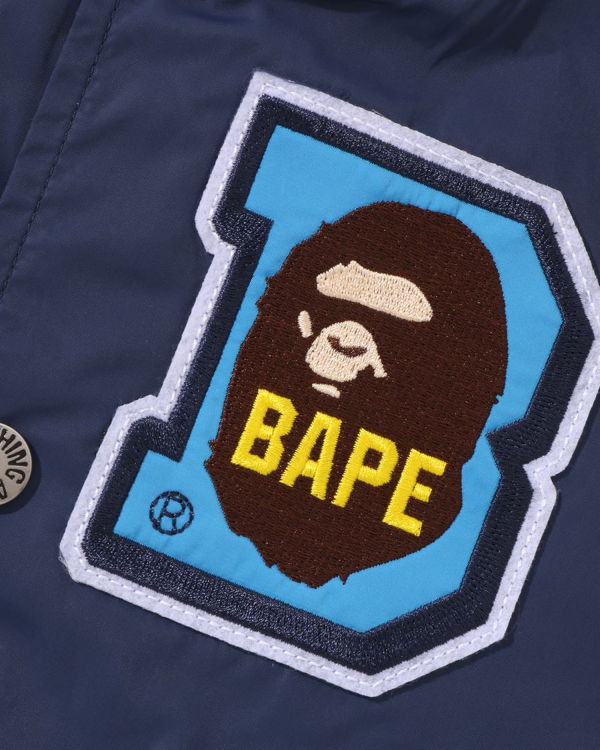 Vestes Bape Ape Head B Patch Varsity Bleu Marine Bleu Enfant | LQF-12067131