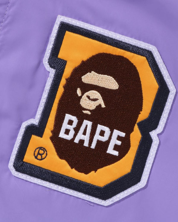 Vestes Bape Ape Head B Patch Varsity Violette Enfant | ASZ-64006494