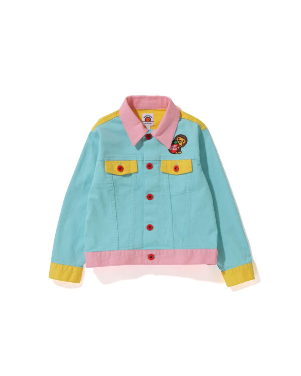 Vestes Bape Milo Button Fly Bleu Jaune Rose Enfant | XIU-14598372