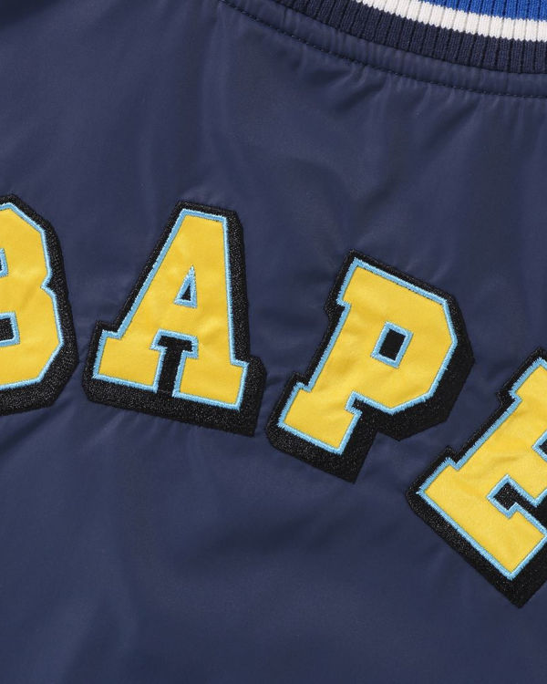 Vestes Bape Ape Head B Patch Varsity Bleu Marine Bleu Enfant | LQF-12067131