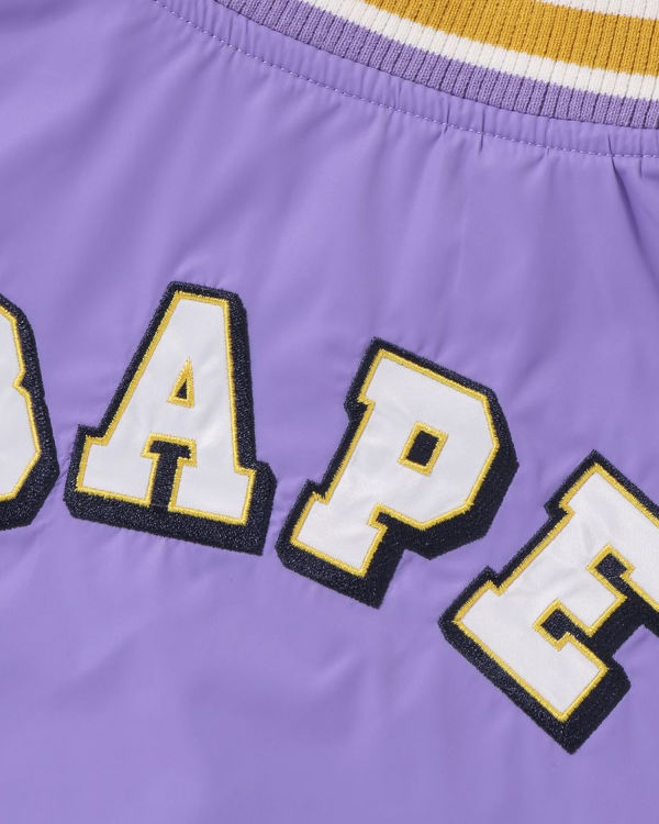 Vestes Bape Ape Head B Patch Varsity Violette Enfant | ASZ-64006494