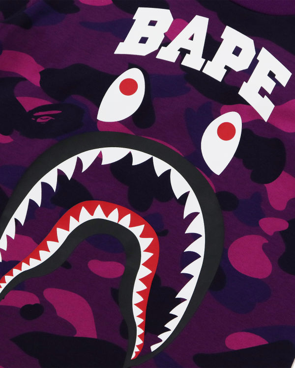 T Shirts Bape Color Camo Shark Print Violette Foncé Enfant | NIH-11995984