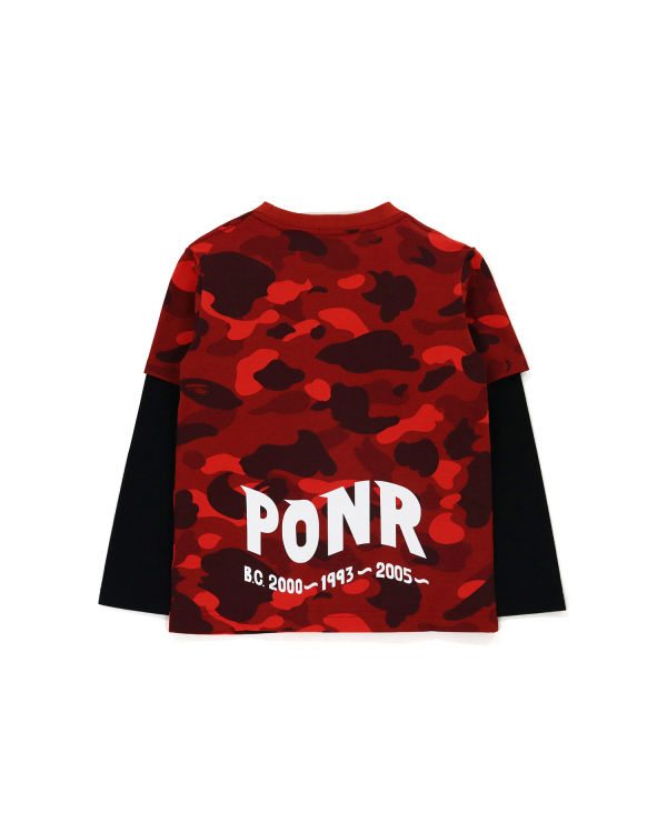 T Shirts Bape Color Camo Shark Layered Rouge Clair Enfant | AFV-10650170