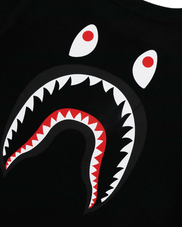 T Shirts Bape WGM Shark L/S Noir Enfant | DKX-39708765