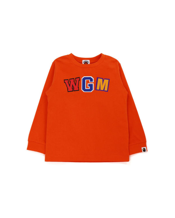 T Shirts Bape WGM Shark L/S Orange Enfant | GXD-33483284