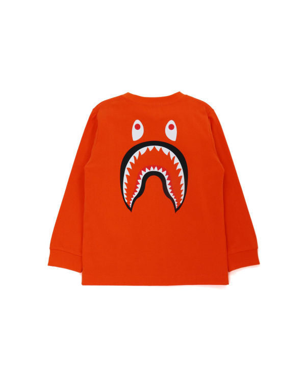 T Shirts Bape WGM Shark L/S Orange Enfant | GXD-33483284