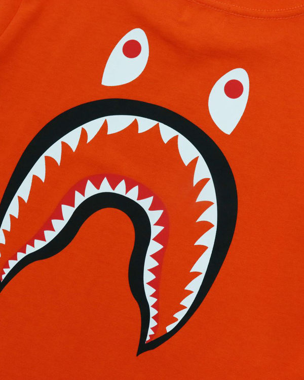 T Shirts Bape WGM Shark L/S Orange Enfant | GXD-33483284