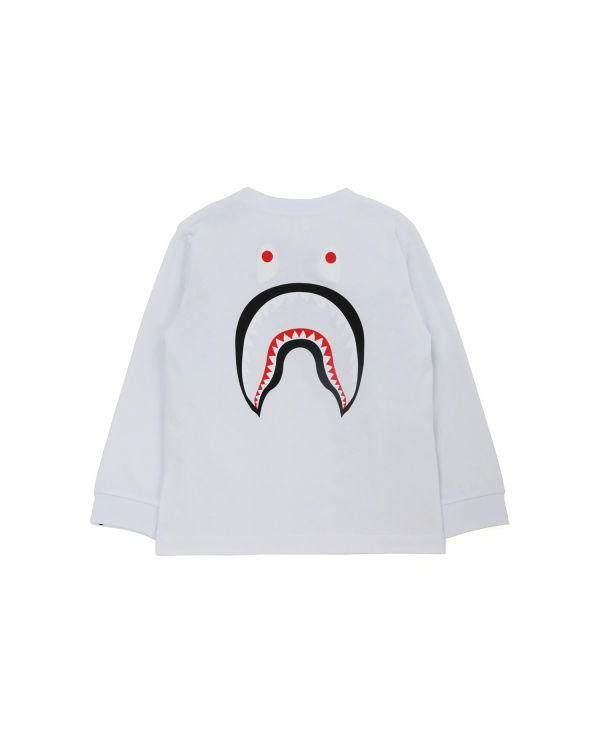 T Shirts Bape WGM Shark L/S Blanche Enfant | RRH-29171603