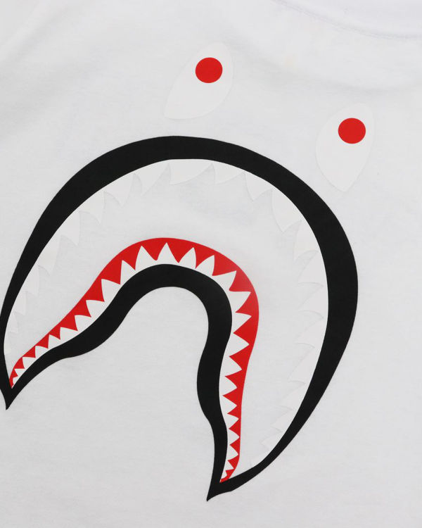 T Shirts Bape WGM Shark L/S Blanche Enfant | RRH-29171603