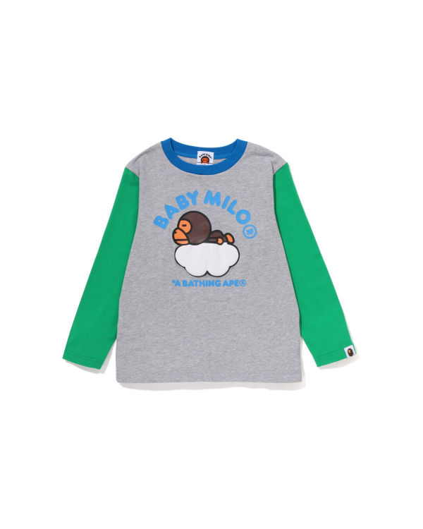 T Shirts Bape Milo Sleep On Cloud L/S Grise Enfant | WII-28013725