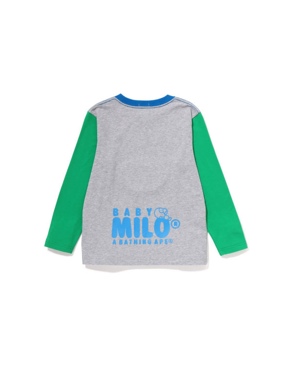 T Shirts Bape Milo Sleep On Cloud L/S Grise Enfant | WII-28013725