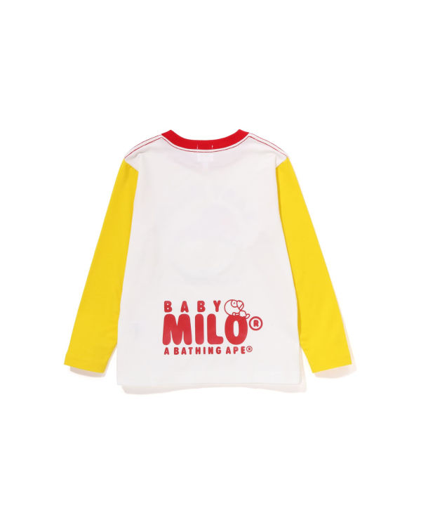 T Shirts Bape Milo Sleep On Cloud L/S Blanche Enfant | KEA-78793830