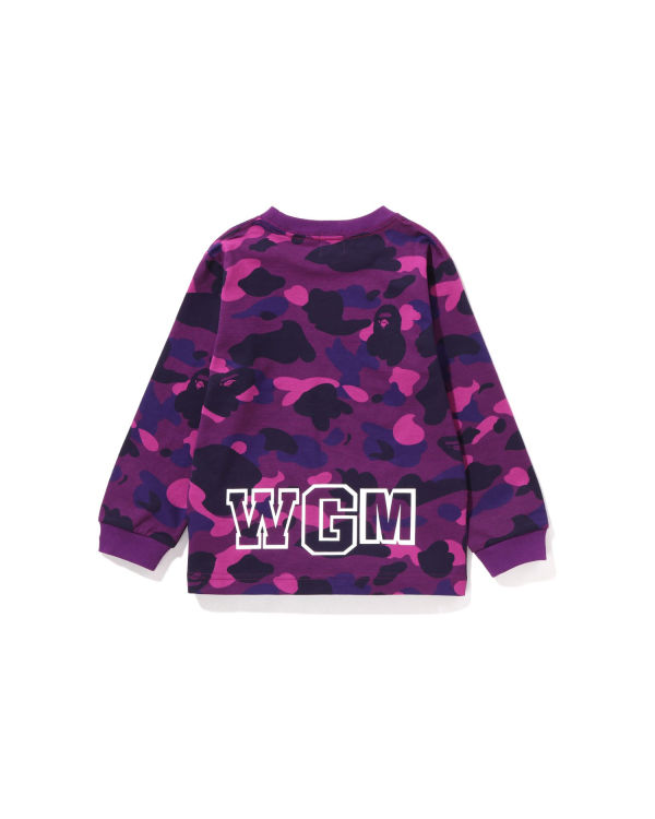 T Shirts Bape Color Camo Shark L/S Violette Enfant | MIP-09457228