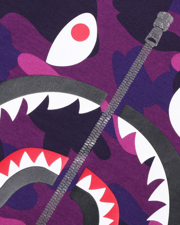 T Shirts Bape Color Camo Shark L/S Violette Enfant | MIP-09457228