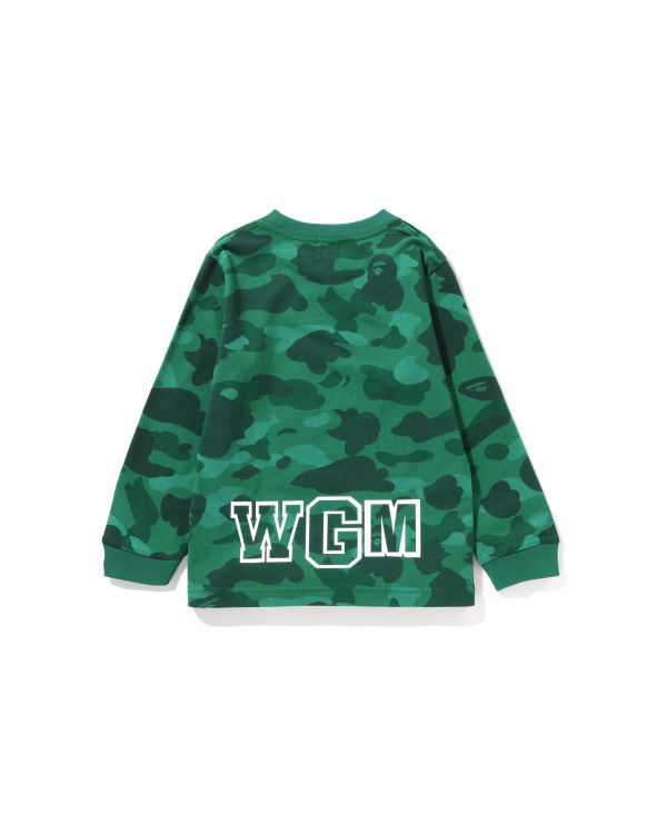 T Shirts Bape Color Camo Shark L/S Turquoise Enfant | SSE-04299180