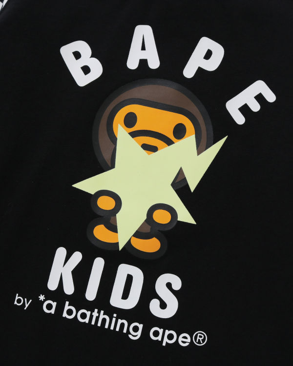 T Shirts Bape Milo Glow In The Dark STA L/S Noir Enfant | QZI-70294945