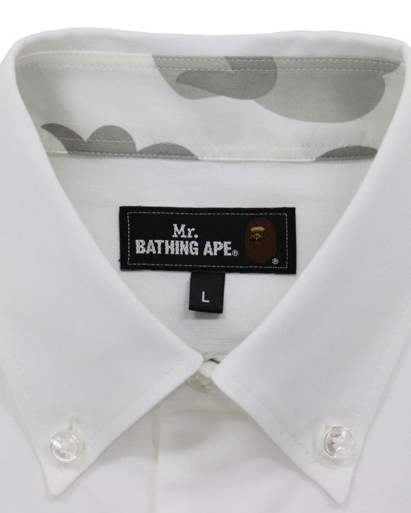 Chemises Bape Larges Logo Print Blanche Homme | DWG-28999523