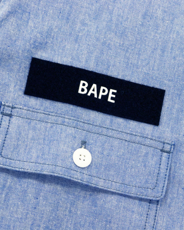 Chemises Bape Military Patch Relaxed Fit Chambray Bleu Clair Homme | RLL-22691067