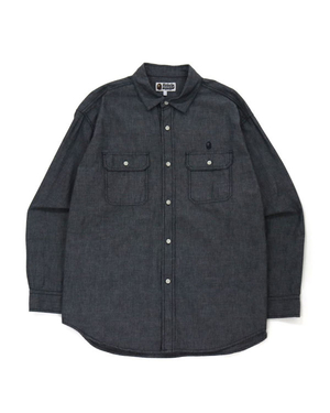 Chemises Bape Chambray Loose Fit Noir Homme | HUF-19048609