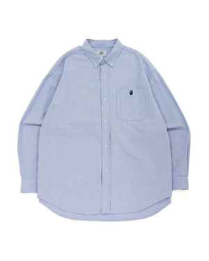 Chemises Bape Chambray Loose Fit Bleu Homme | IDW-13328248