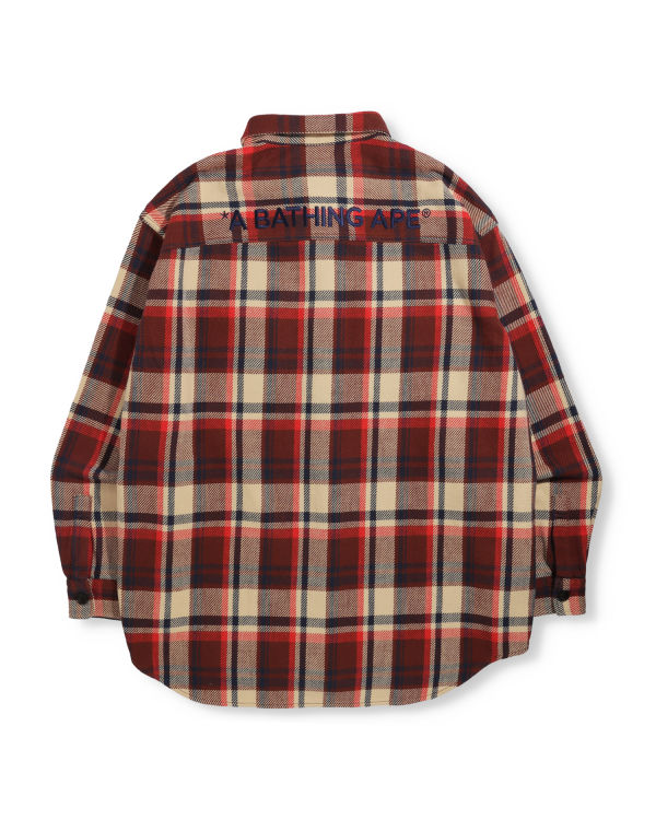 Chemises Bape Check Flannel Rouge Clair Homme | HCA-13351077