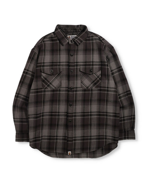 Chemises Bape Check Flannel Noir Homme | SAT-92450955