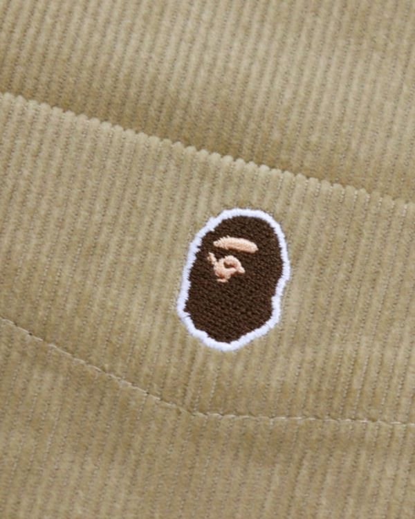 Chemises Bape Ape Head One Point Corduroy Relaxed Fit Travail Beige Homme | NUR-12940410