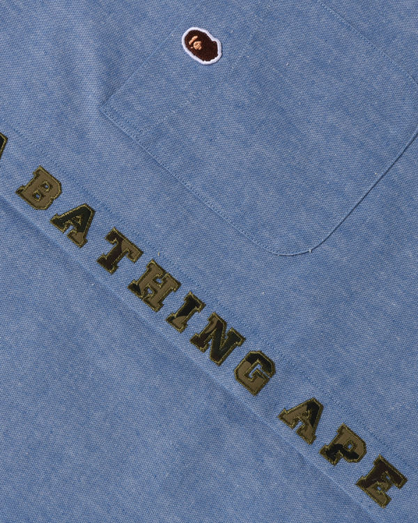 Chemises Bape A Bathing Ape Applique BD Loose Fit Bleu Homme | EUH-68516965