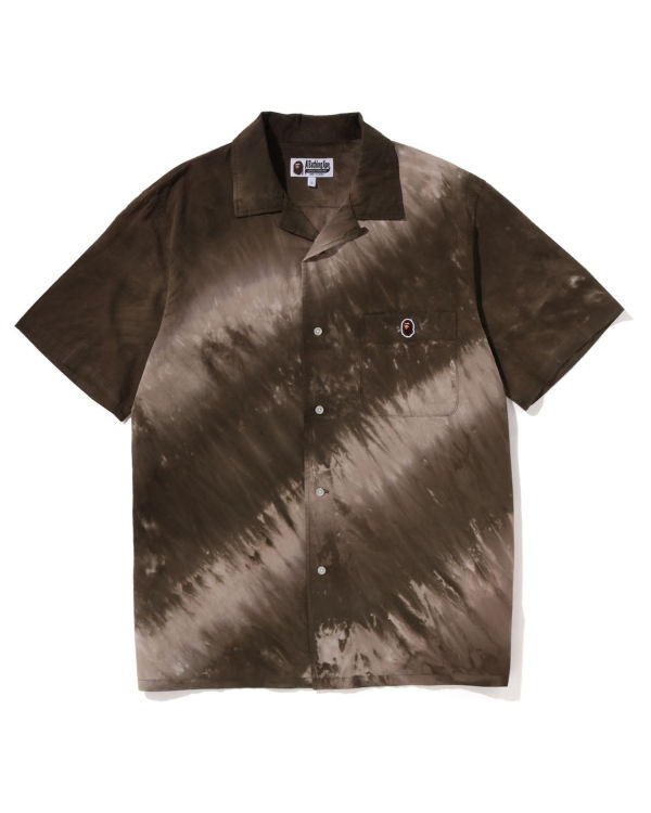 Chemises Bape Ape Head One Point Dye Marron Homme | KCP-71174444